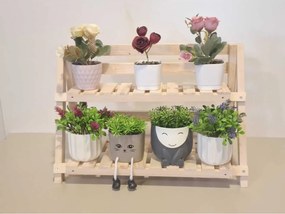 Stewehome μίνι σταντ για γλάστρες από ξύλο Μπεζ 50x20x35 cm