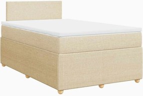 vidaXL Κρεβάτι Boxspring με Στρώμα Κρεμ 120x200 εκ. Υφασμάτινο