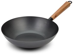 Τηγάνι Αντικολλητικό Γουόκ Cantonese 10-166-012 Φ30Cm Με Ξύλινο Χερούλι Black Nava 30cm Stainless Steel