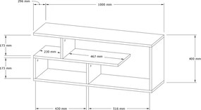 Έπιπλο τηλεόρασης Waldo pakoworld λευκό μελαμίνης 100x29,5x40εκ