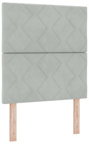 vidaXL Κρεβάτι Box Spring με Στρώμα Ανοιχτό Γκρι 80x200 εκ Βελούδο