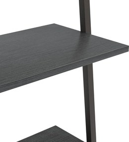 vidaXL Ραφιέρα Κεκλιμένη 3 Επιπέδων Μαύρη 64x34x116 εκ.