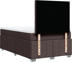vidaXL Κρεβάτι Boxspring με Στρώμα Σκούρο Καφέ 120x200 εκ. Υφασμάτινο