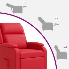 vidaXL Αναπαυτική Καρέκλα Κόκκινο Τεχνητό Δέρμα
