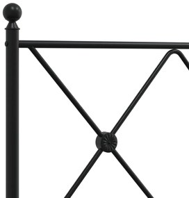vidaXL Πλαίσιο Κρεβατιού με Κεφαλάρι Μαύρο 193 x 203 εκ. Μεταλλικό