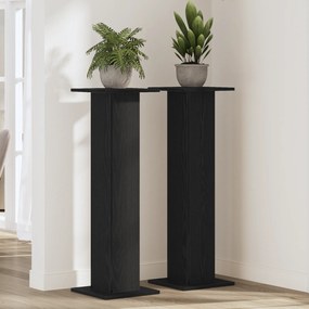 vidaXL Βάση φυτών  2 τεμ Μαύρη Δρυς 30x30x95 εκ Επεξεργασμένο ξύλο
