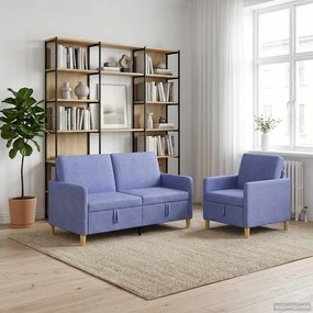 vidaXL Σαλονάκι Σετ Με Αποθηκευτικό Χώρο 2 pcs Μπλε τζην Πολυεστέρας