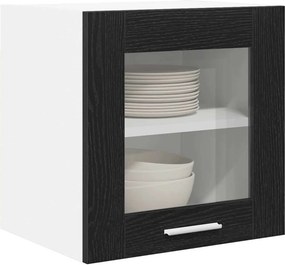 vidaXL Κρεμαστό ντουλάπι 2 pcs Μαύρη Οξυά Επεξεργασμένο Ξύλο