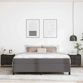 vidaXL Σκελετός κρεβατιού με στρώμα Γκρι 180 x 200 cm Τεχνητό δέρμα