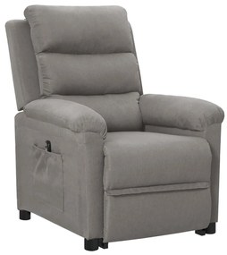 vidaXL Πολυθρόνα με Ανύψωση Ανοιχτό Γκρι Υφασμάτινη