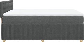 vidaXL Κρεβάτι Boxspring με Στρώμα Σκούρο Γκρι 140x200 εκ Υφασμάτινο