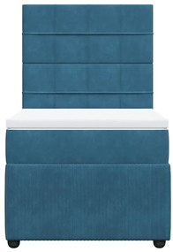 vidaXL Κρεβάτι Boxspring με Στρώμα Σκούρο Μπλε 80 x 200 εκ. Βελούδινο
