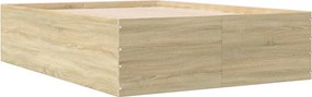 vidaXL Πλαίσιο Κρεβατιού Sonoma Δρυς 135x190 εκ. Επεξεργασμένο Ξύλο