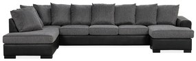 Γωνιακός Καναπές Scandinavian Choice 540, Γκρι, Μαύρο, 380x215x90cm, Πόδια: Ξύλο | Epipla1.gr