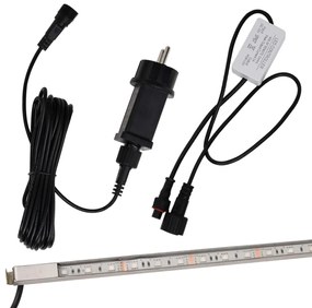 Σιντριβάνι Καταρράκτης Πισίνας με RGB LED 90 εκ Ανοξειδ. Ατσάλι - Ασήμι