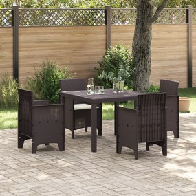 vidaXL Σετ Τραπεζαρίας Κήπου 5 pcs Καφέ Πολυπροπυλένιο