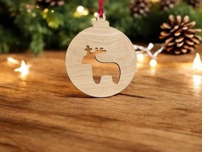 Σετ των 3 Intra απο ξύλο plywood 3mm-4mm πάχος – Χαριτωμένο χριστουγεννιάτικο μπιχλιμπίδι αλκών 25x30 cm INTRAVECTRY-MY549933