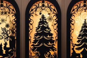 Σετ των 3 Intra απο ξύλο plywood 3mm-4mm πάχος - Πακέτο Χριστουγεννιάτικων Πόρτων Cricut  Δίασταση 6x6 cm INTRAFABR-81592291