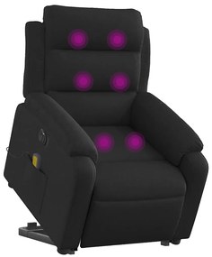 vidaXL Πολυθρόνα Μασάζ Ηλεκ. Ανακλινόμενη με Ανύψωση Μαύρη Υφασμάτινη