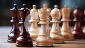 Intra Συλλεκτικό Ξύλινο Παζλ Plywood  4mm - Κομμάτια σκακιού σε ξύλινο τραπέζι Σε Ξύλινο Κουτί - Διαστάσεις Puzzle: 10x10 cm – 25 κομμάτια