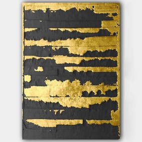 Πίνακας Καμβάς 441HPE1558 70x100cm Black-Gold Wallity Κάθετοι Ξύλο,Καμβάς