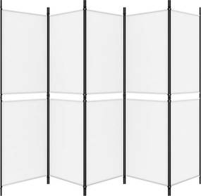 vidaXL Διαχωριστικό Δωματίου με 5 Πάνελ Λευκό 250x180 εκ. από Ύφασμα