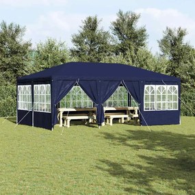 vidaXL Σκηνή Πάρτυ Μπλε, Λευκό 600 x 400 x 266 εκ Πολυεστέρας, Χάλυβας