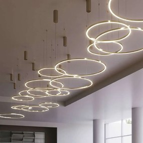 Φωτιστικό Οροφής Hoop LED-HOOP-S80-ORO 40W Led Φ80cm 150cm Gold Luce Ambiente Design Αλουμίνιο