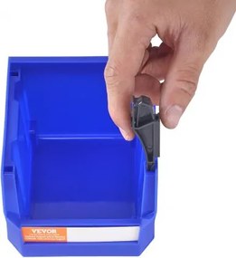 VEVOR Plastic Storage Bin, (5-Inch x 4-Inch x 3-Inch), Hanging Stackable Storage Organizer Bin, Blue/Red, 24-Pack, Heavy Duty Stacking Containers for Closet, Kitchen, Office, or Pantry Organization