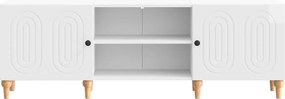 vidaXL Ντουλάπι TV 150 x 31 x 50 εκ. Γυαλιστερό Λευκό