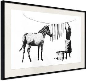 Αφίσα - Banksy: Washing Zebra Stripes - 60x40 - Μαύρο - Με πασπαρτού