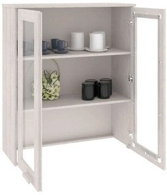 vidaXL Πάνω Μέρος Ντουλαπιού HAMAR Λευκό 85x35x100 εκ. Μασίφ Πεύκο