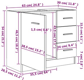 ΝΤΟΥΛΑΠΙ ΝΙΠΤΗΡΑ GREY SONOMA 63X38,50X54 ΕΚ. ΕΠΕΞΕΡΓ. ΞΥΛΟ 815631