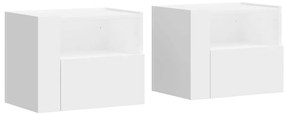 vidaXL Κομοδίνα Επιτοίχια 2 τεμ. Λευκά 45x30x35 εκ.