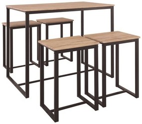 Σετ Μπαρ 5Τμχ Henry Dark Brown/Sonoma ΕΜ9795,1 4 Θέσεων