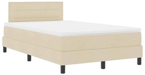 vidaXL Κρεβάτι box spring με στρώμα με στρώμα Κρεμ 120 x 200 cm ύφασμα