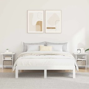vidaXL Κομοδίνο 2 τμχ. Λευκό 41 x 40 x 45 εκ Επεξεργασμένο Ξύλο
