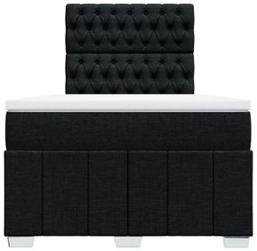 vidaXL Κρεβάτι Boxspring με Στρώμα Μαύρο 120x200 εκ. Υφασμάτινο