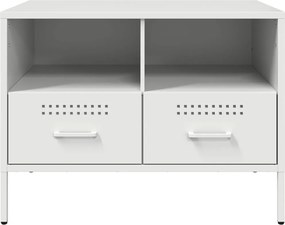 vidaXL Έπιπλα Τηλεόρασης 2 τεμ. Λευκό 68x39x50,5 εκ. από Χάλυβα