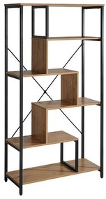 Βιβλιοθήκη - Ραφιέρα 0033-223-001 84x35x163cm Oak-Black