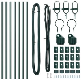 vidaXL Πό posts φράχτη 7 pcs Πράσινο Ø32mm 80 εκ Γαλβανισμένος χάλυβας