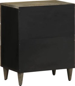 vidaXL κομοδίνο ντουλάπι ανοιχτό γκρι 50x33x60 cm μασίφ ξύλο Mango