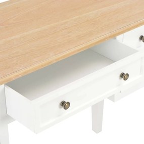 vidaXL Γραφείο Λευκό 109,5 x 45 x 77,5 εκ. Ξύλινο