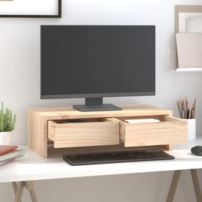 Βάση Οθόνης 50 x 27 x 15 εκ. από Μασίφ Ξύλο Πεύκου 813954