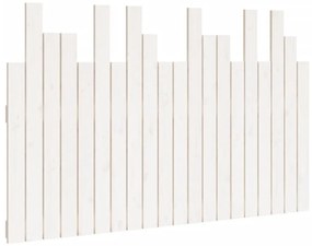 vidaXL Κεφαλάρι Τοίχου Λευκό 127,5x3x80 εκ. από Μασίφ Ξύλο Πεύκου