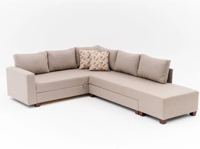 Corner Sofa-Bed Aly Right - Beige Beige