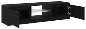 vidaXL Ντουλάπα Τηλεόρασης με Φώτα LED Μαύρο Δρύς 140x40x35,5 εκ. από επεξεργασμένο ξύλο