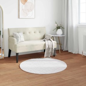 VidaXL Αντιολισθητικό χαλί από τεχνητή κουνελιού OLITE Λευκό Ø 100 cm