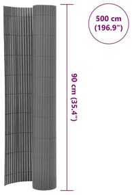 vidaXL Περίφραξη Κήπου Διπλής Όψης Γκρι 90 x 500 εκ. από PVC