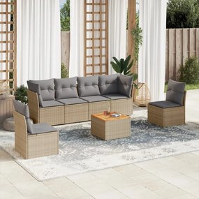 vidaXL Patio Sofa Set 6-θέσια Μικτό μπεζ και γκρι